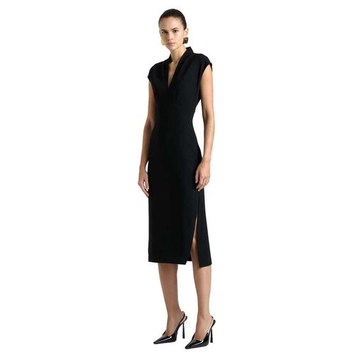 Cue Recycled Crepe V-Neck Split Midi Dress